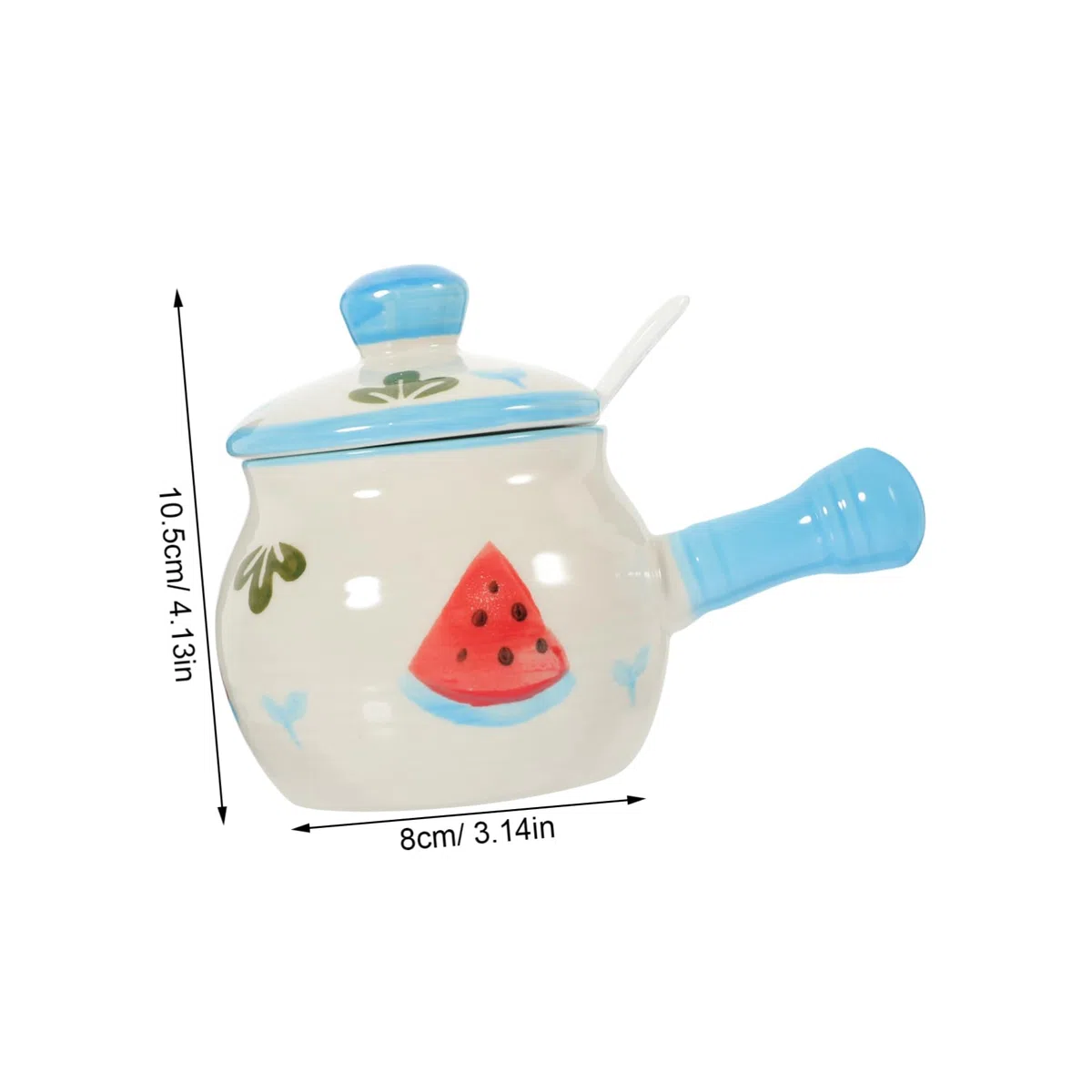 COLLBATH Barattolo Per Condimento in Materiale Refrattario Manico e Coperchio, Contenitore Per Strutto e Spezie Da Cucina, Vaso Per Zucchero e Sale, Contenitore Di Stoccaggio Per Ambienti d