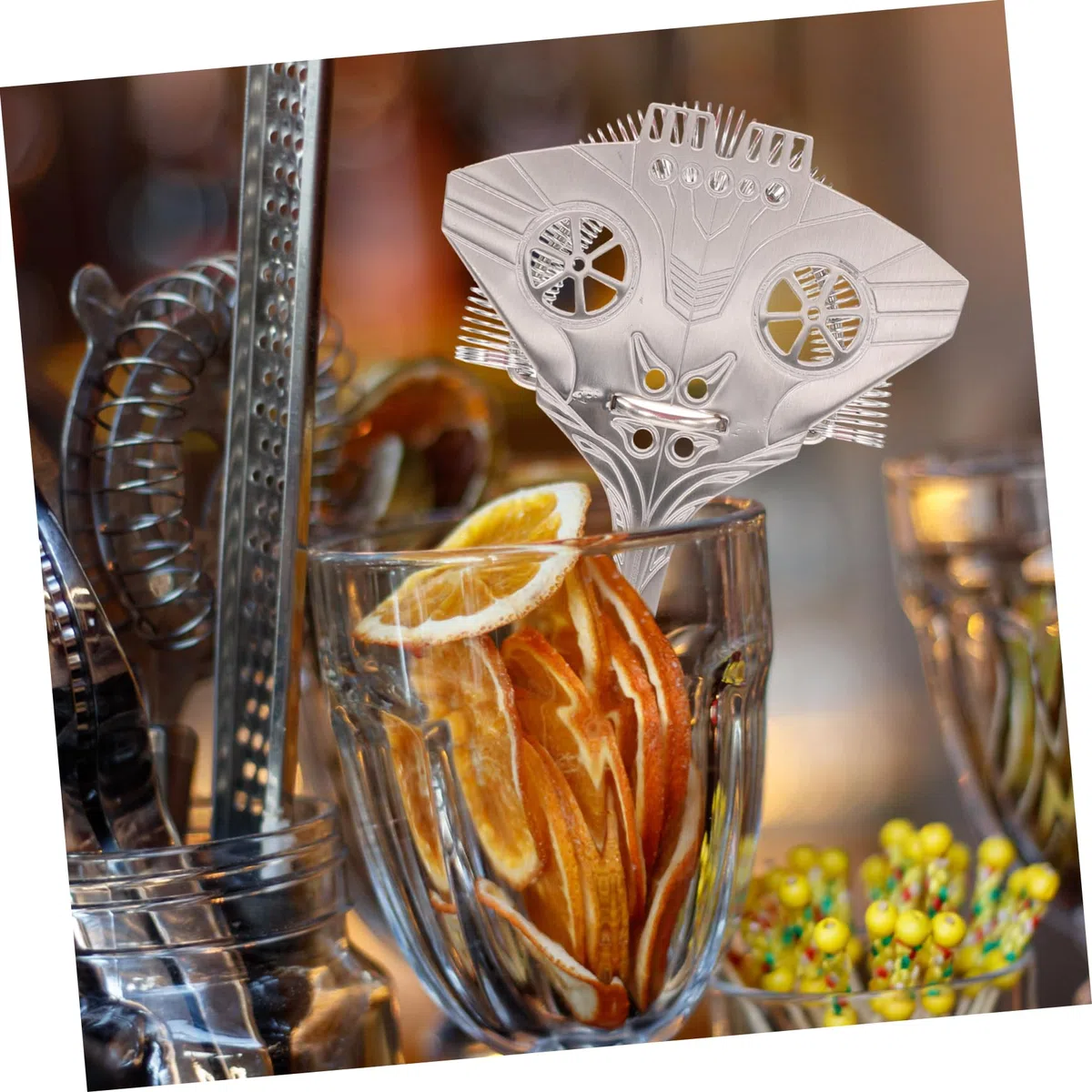 MAGICLULU Filtro Cocktail in Acciaio Inossidabile 304 Strainer Per Cubetti Di Ghiaccio E Residui Utensile Professionale Per Bar Hotel Casa Caffetteria 7.09X4.33X0.79In