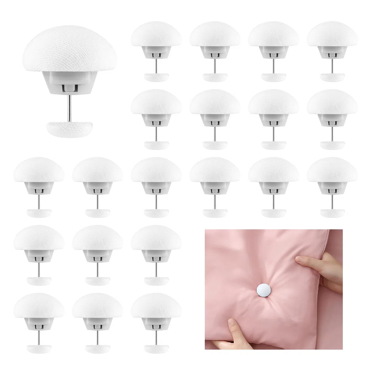 JSMTKJ 20 Clip Ferma Copripiumino, Clips per Fissare Copripiumino Clip di Fissaggio per Trapunta e Copripiumino con Bottoni a Forma di Fungo per Fissaggio Piumini Lenzuola Copripiumini