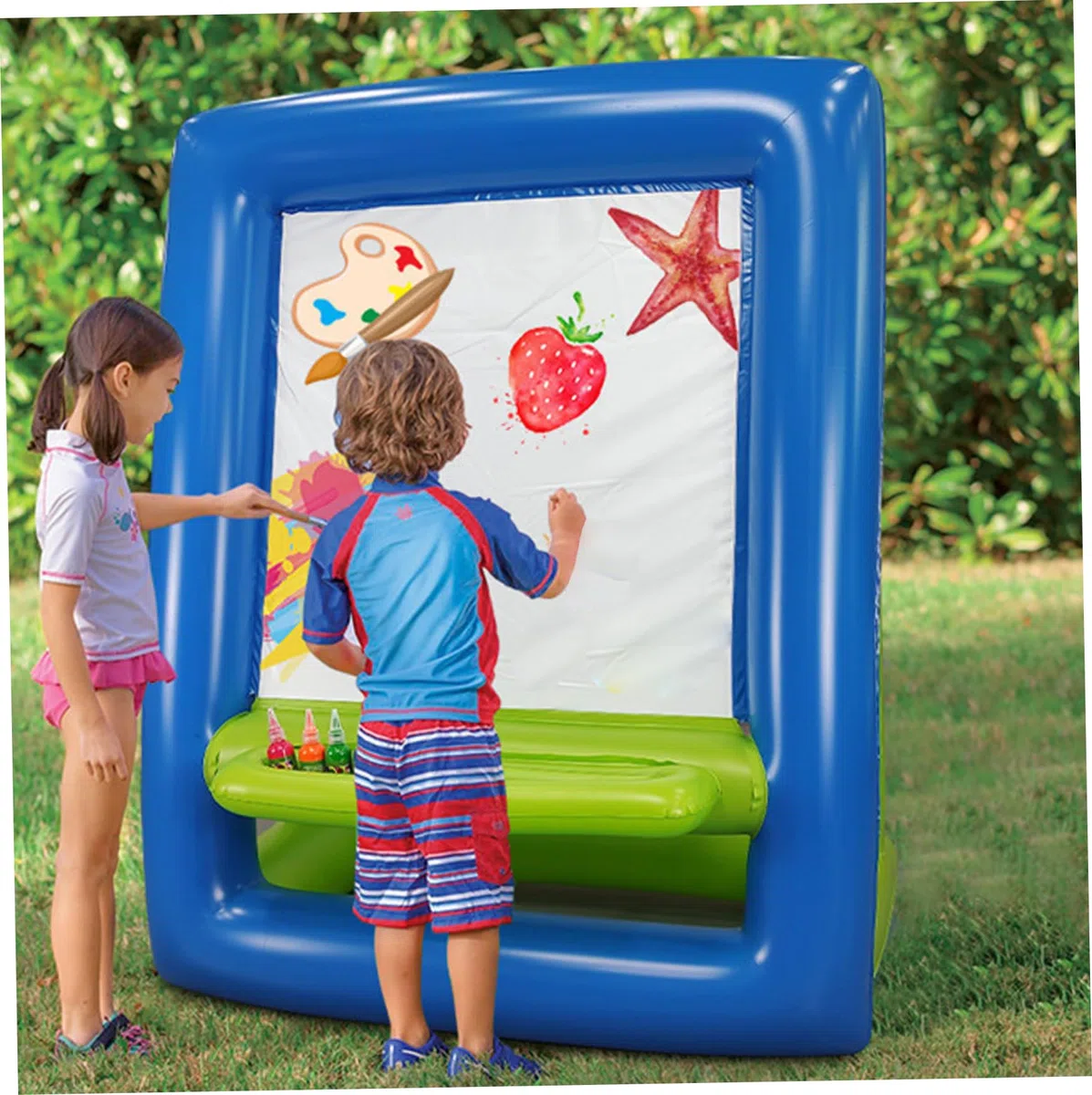 Cavalletto per Bambini - Cavalletto Artistico Gonfiabile e Lavabile in PVC per Bambini Piccoli Lavagna per dipingere e disegnare su Entrambi i Lati per Uso Interno ed Esterno