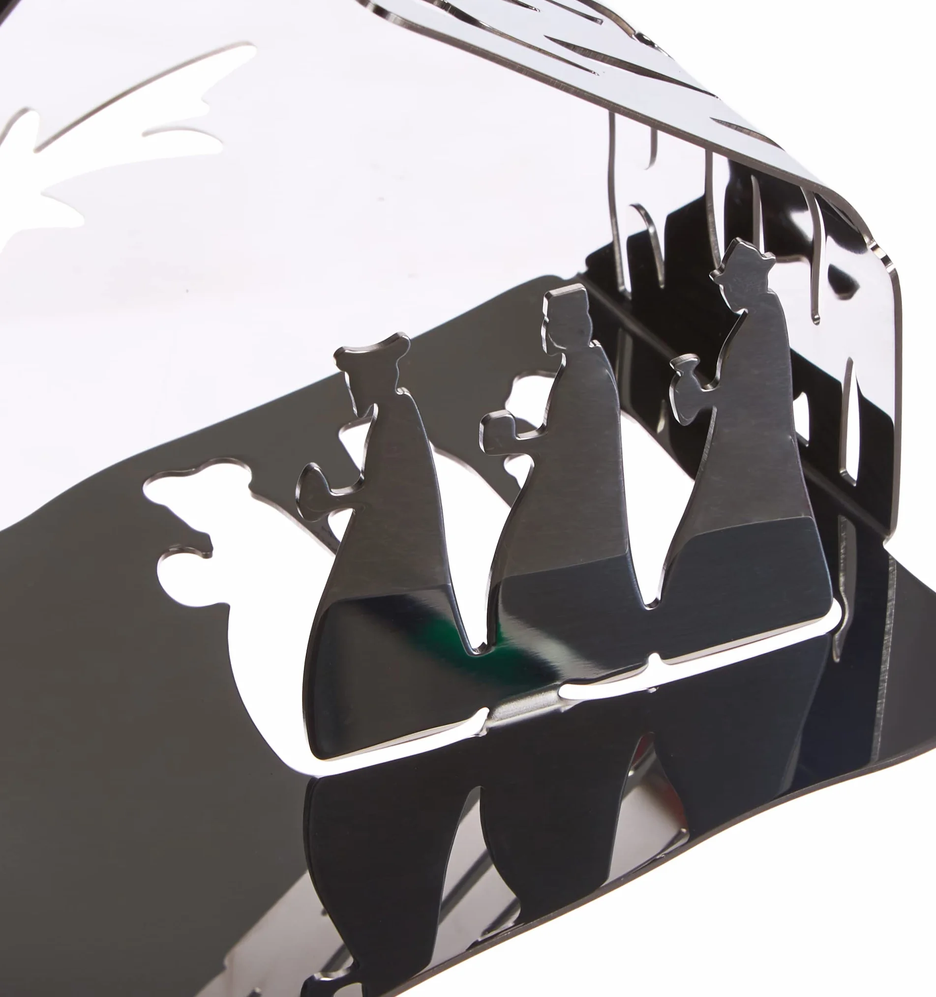 Alessi Bark Crib BM09 - Presepe di Design in Acciaio Inossidabile con Particolari Dorati, Lucido