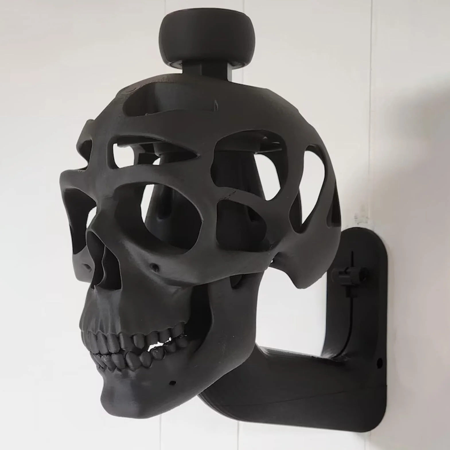 Supporto per casco da moto a forma di teschio, espositore da parete, decorazione domestica