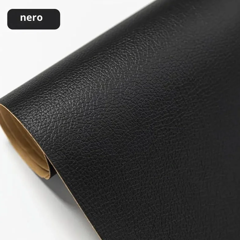 LEATHERPATCH Pelle Adesiva per Riparazioni per Divani 300x40 cm Nero