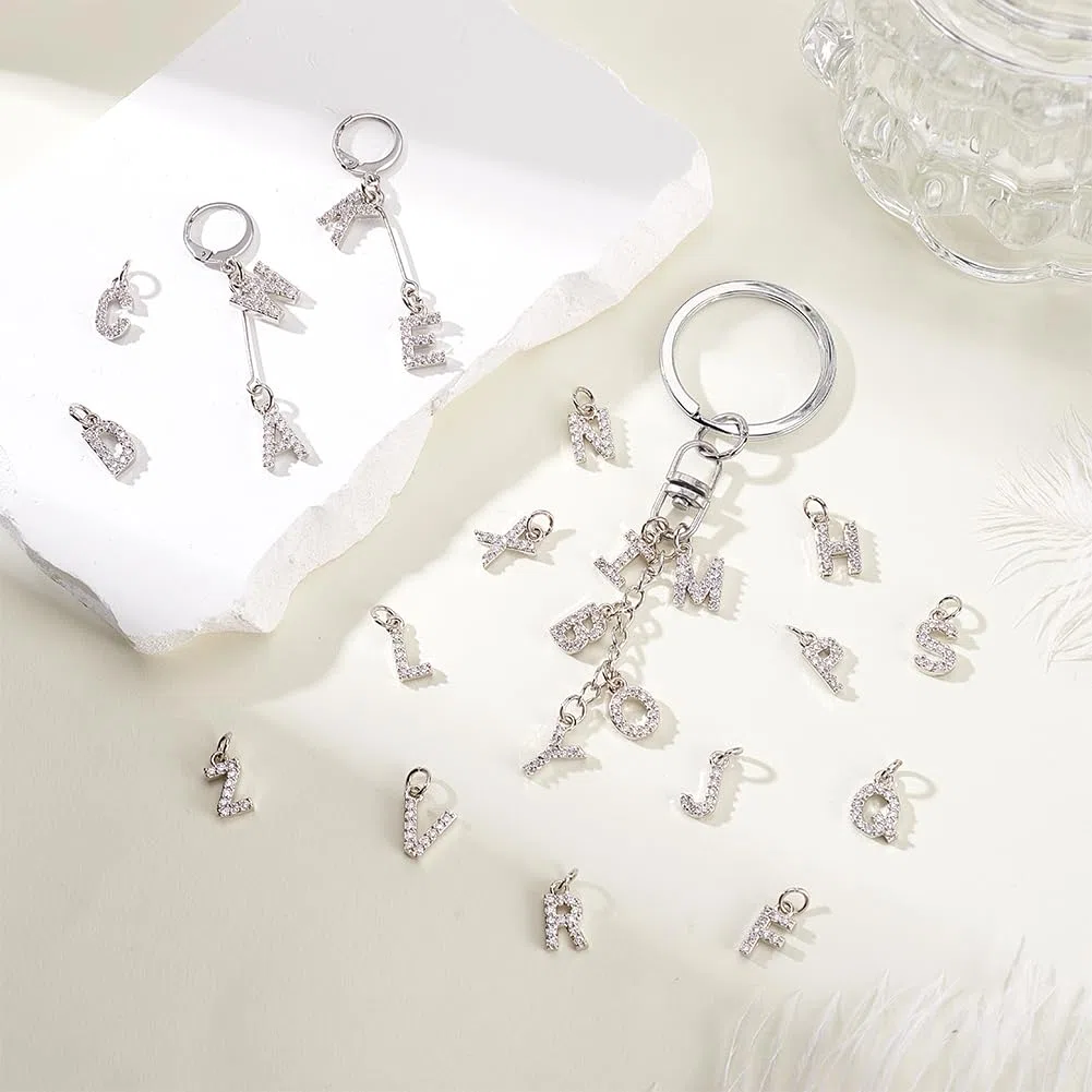PH PandaHall 26pz Ciondoli con Lettere Alfabeto con Strass per La Creazione di Gioielli Bracciali Collane Orecchini Fai Da Te