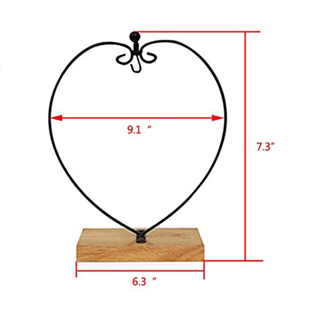 Espositore per Ornamenti Supporto in Legno per Appendere Il Vetro per Appendere Il Globo terrestre, Palla, Ornamento Natalizio e Decorazioni per la casa (Quadrato del Cuore)