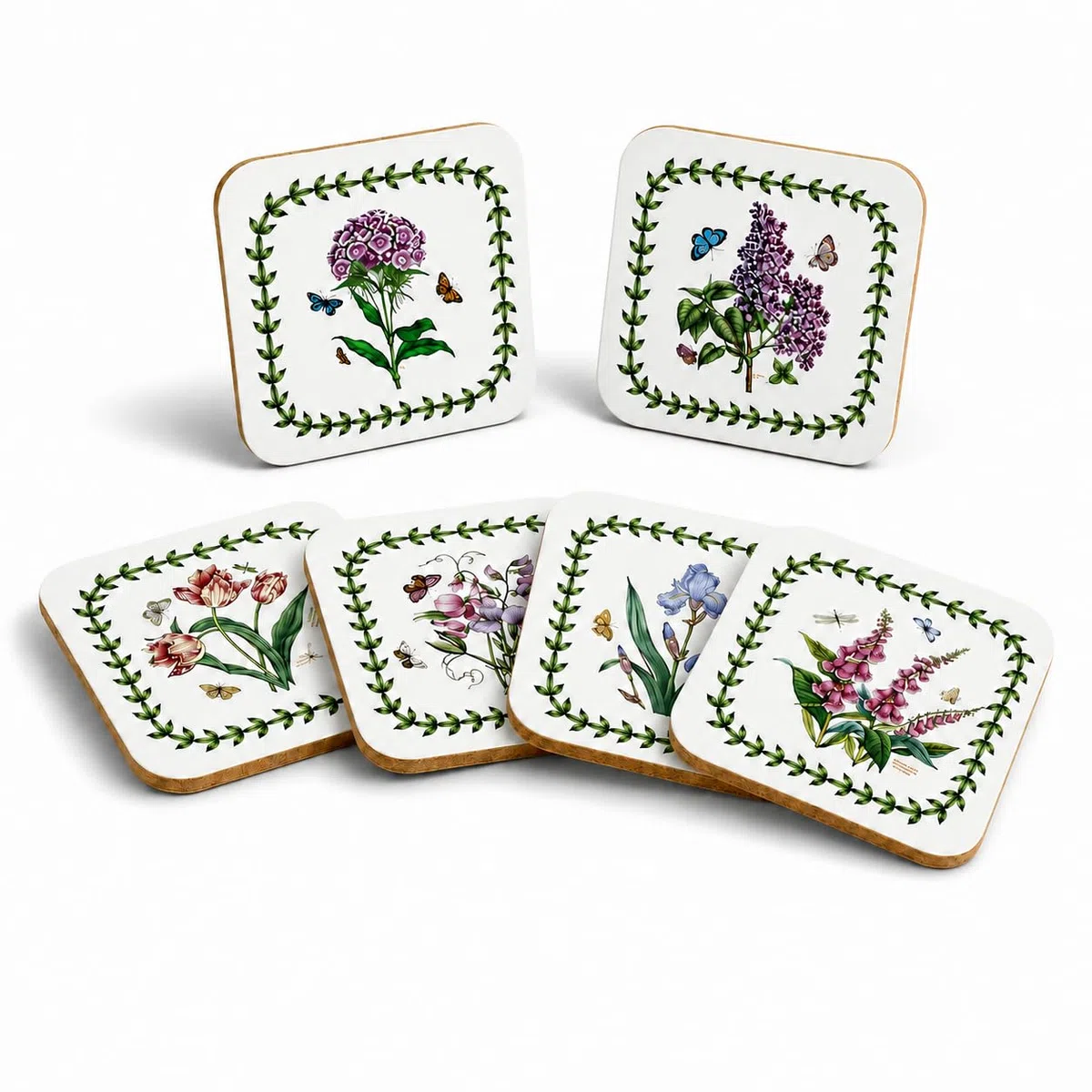 Portmeirion Pimpernel - Sottobicchieri da giardino botanico - Set di 6 motivi (multicolore)