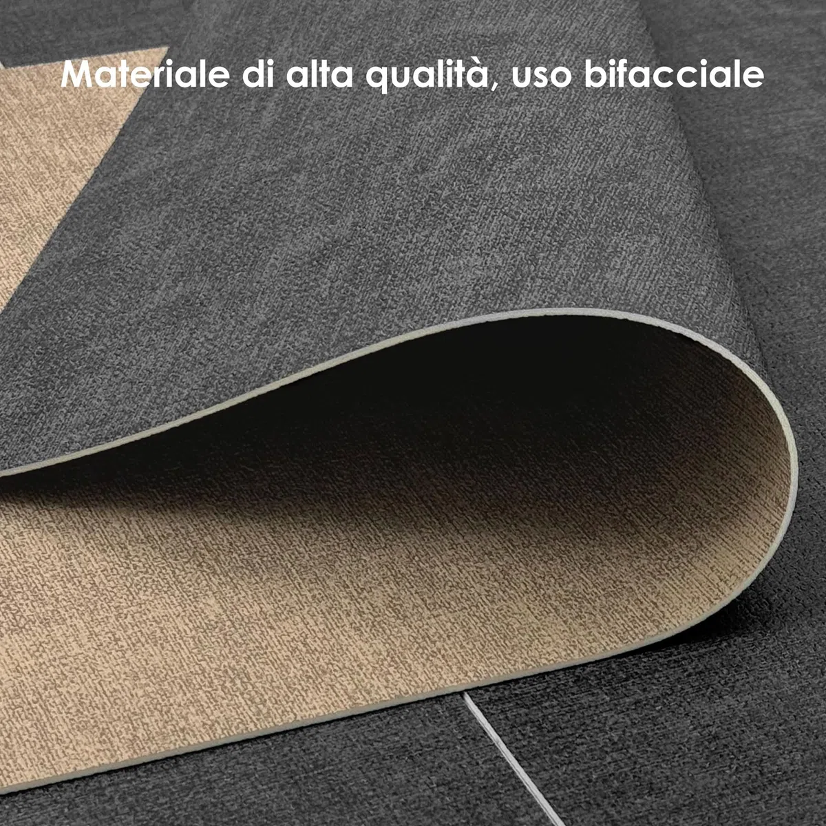 KitchenBoss Tovagliette Lavabili Tovaglietta Americana：Set di 6 Tovaglietta Colazione e Sottobicchieri, Bifacciale Antiscivolo Resistenti, Grigio Albicocca Rettangolare 43x30cm