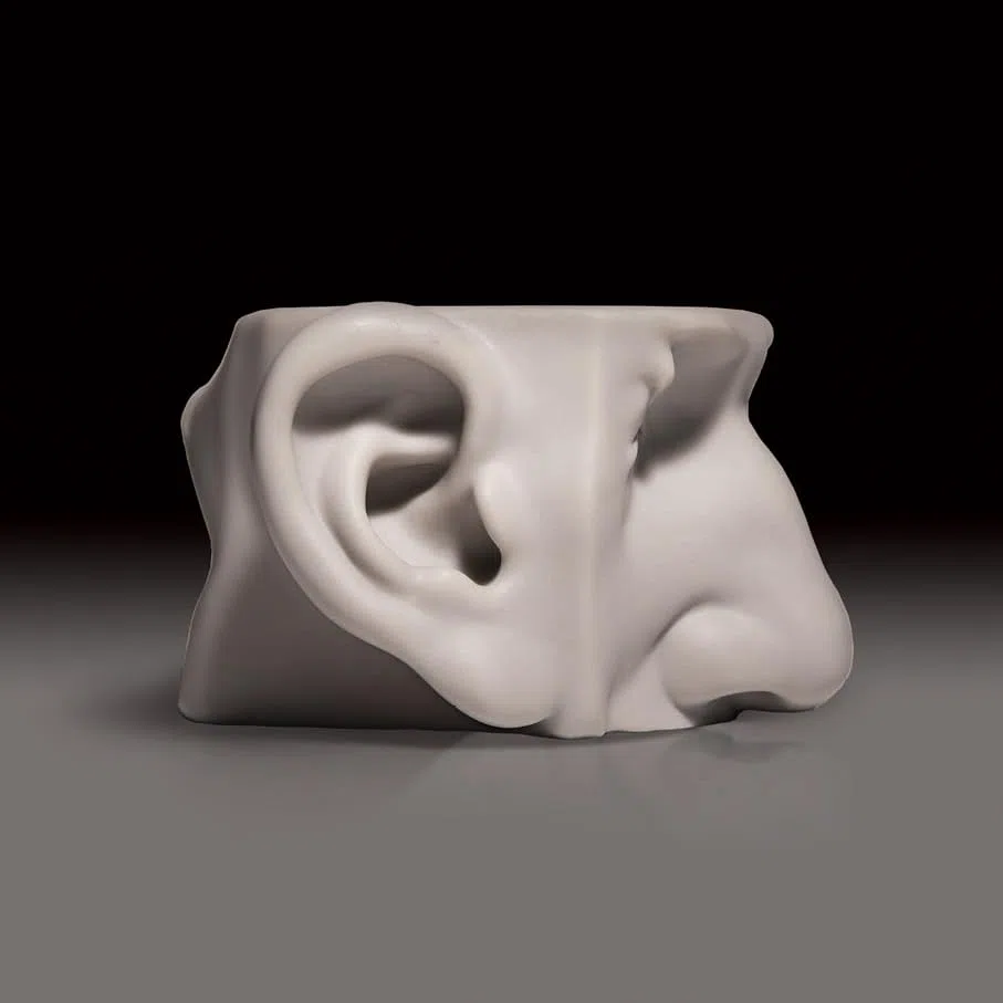 Scultura combinata con cinque caratteristiche facciali (occhi/naso/orecchie/bocca/sopracciglia tutto in uno) – strumento didattico artistico per schizzi, struttura della testa, antiurto e