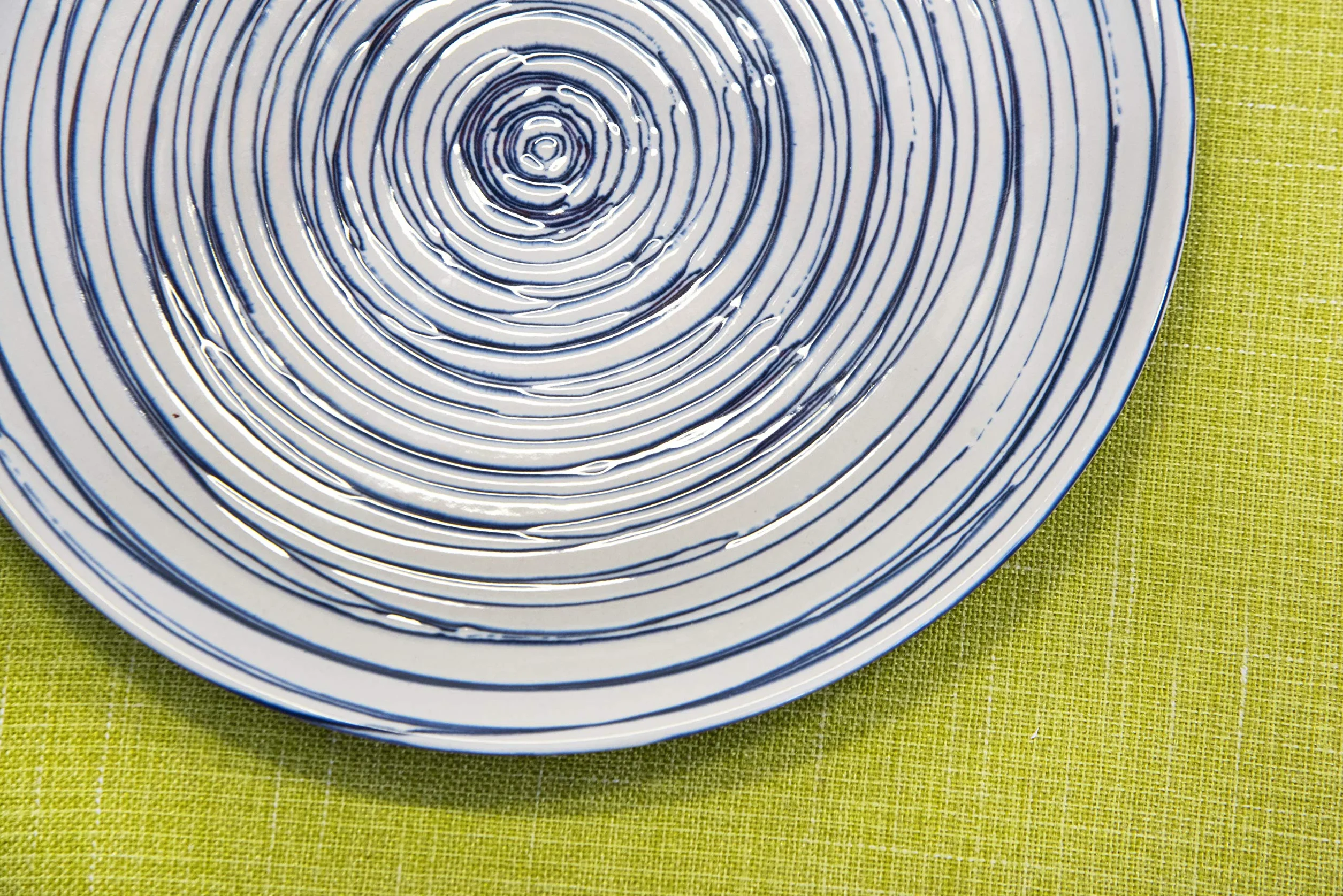 Excelsa Hanami Servizio Piatti 18 Pezzi, Ceramica, Bianco e Blu