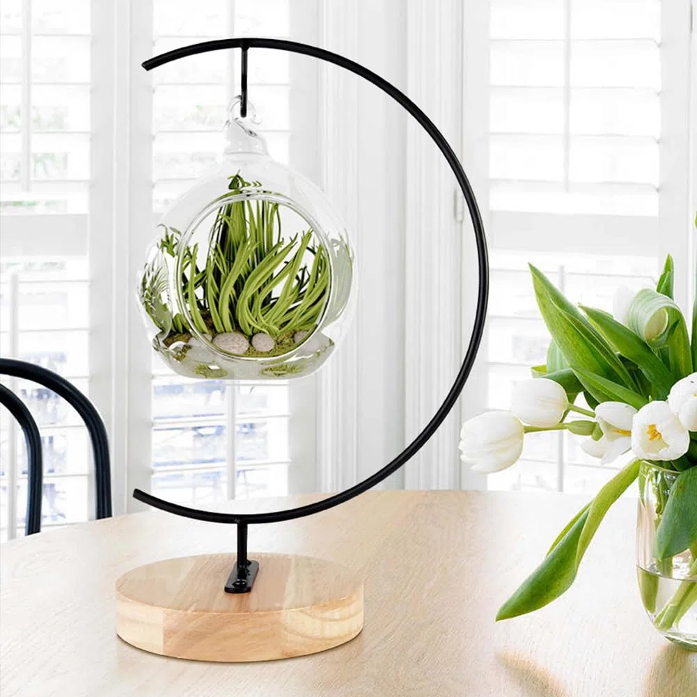 Espositore per Ornamenti -Tondo Supporto in Legno per Appendere Il Vetro per Appendere Il Globo terrestre, Palla, Ornamento Natalizio e Decorazioni per la casa