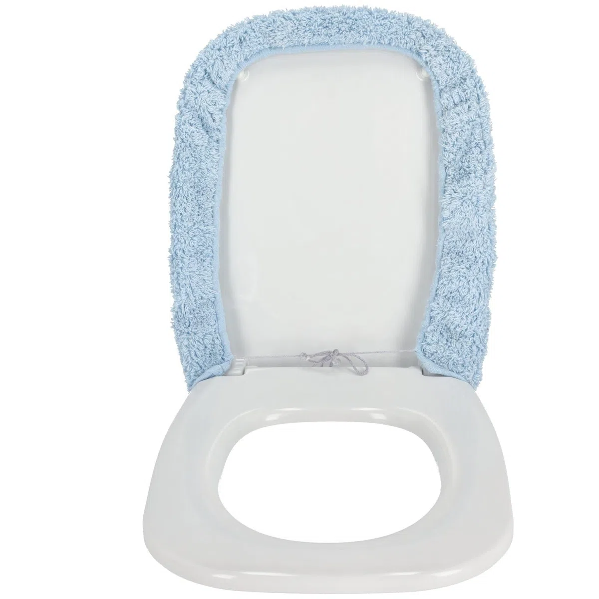 Casatessile Copriasse WC Velluto 50X50 cm. Misura Grande Copri ASSE Morbido, Coprisedile Water, Copriwater Universale - Azzurro