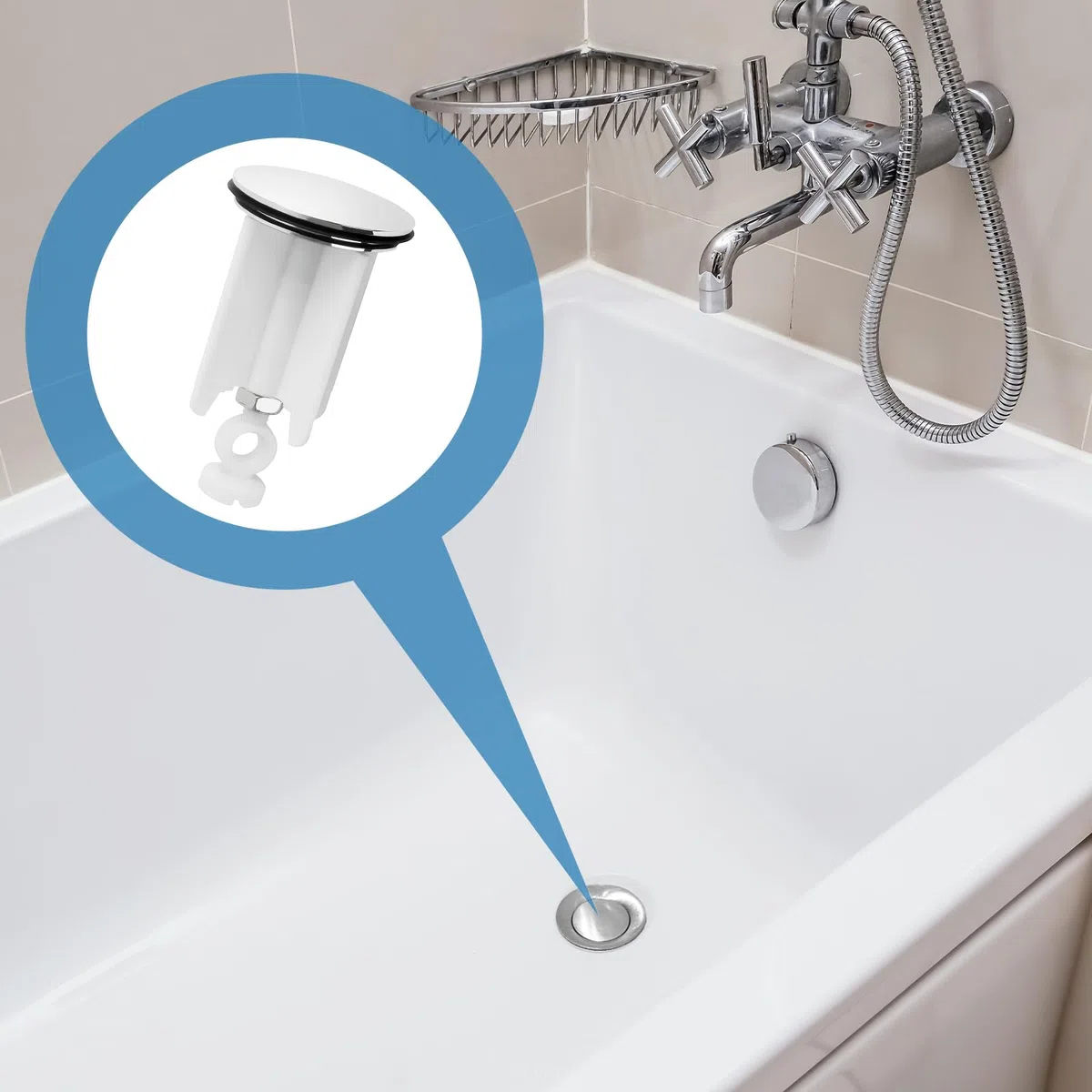 5 tappi per lavandino, 40 mm, in ottone, per lavandino, universale, per tutti i lavandini e bidet