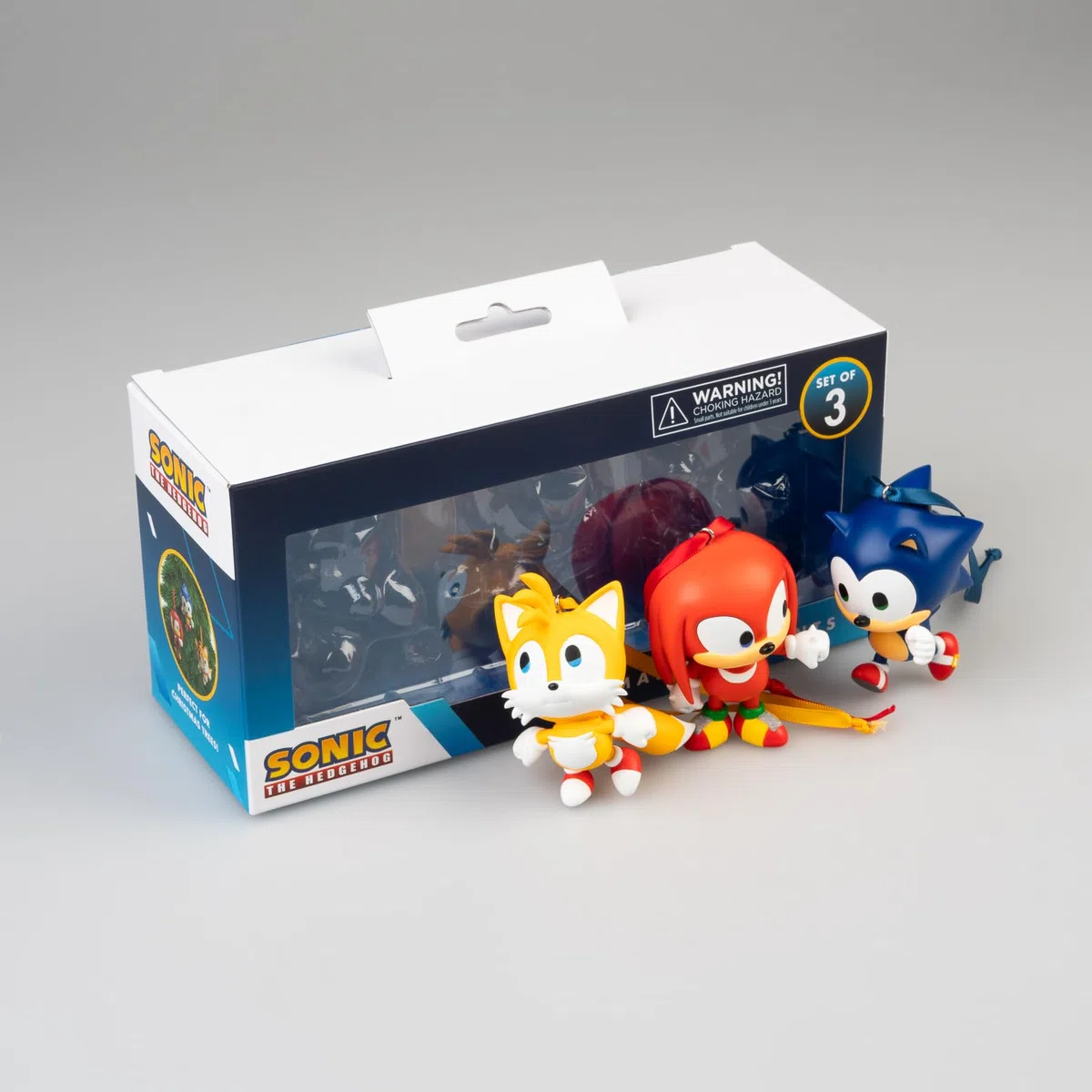 Grupo Erik: Set Decorazioni di Natale Sonic, Tails, Knuckles | Set di 3 Addobbi Natalizi personalizzati di Sonic, dipinti a mano, con cordoncino