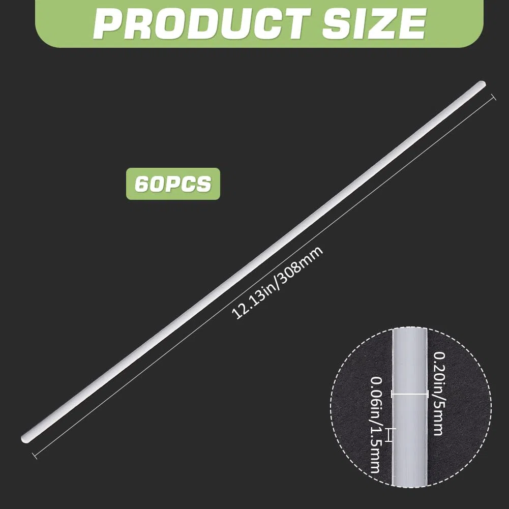 GORGECRAFT 60pz Stecche in Plastica Trasparente per Cucire 5mmX308mm Stecche per Corsetti in Plastica Bastoncini Modellanti Strisce di Supporto Modellanti per Reggiseni Abiti da Sera Abiti Trambusto