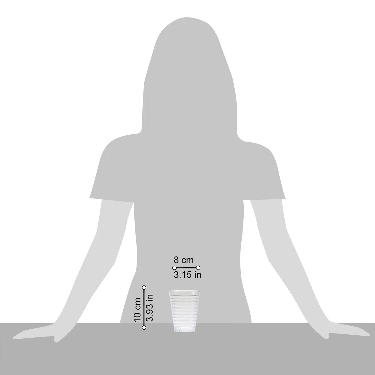 Omada Design 6 Bicchieri in Plastica rigida da 275 ml, Impilabili, Infrangibili, Riutilizzabili, Lavabili, Linea Samba
