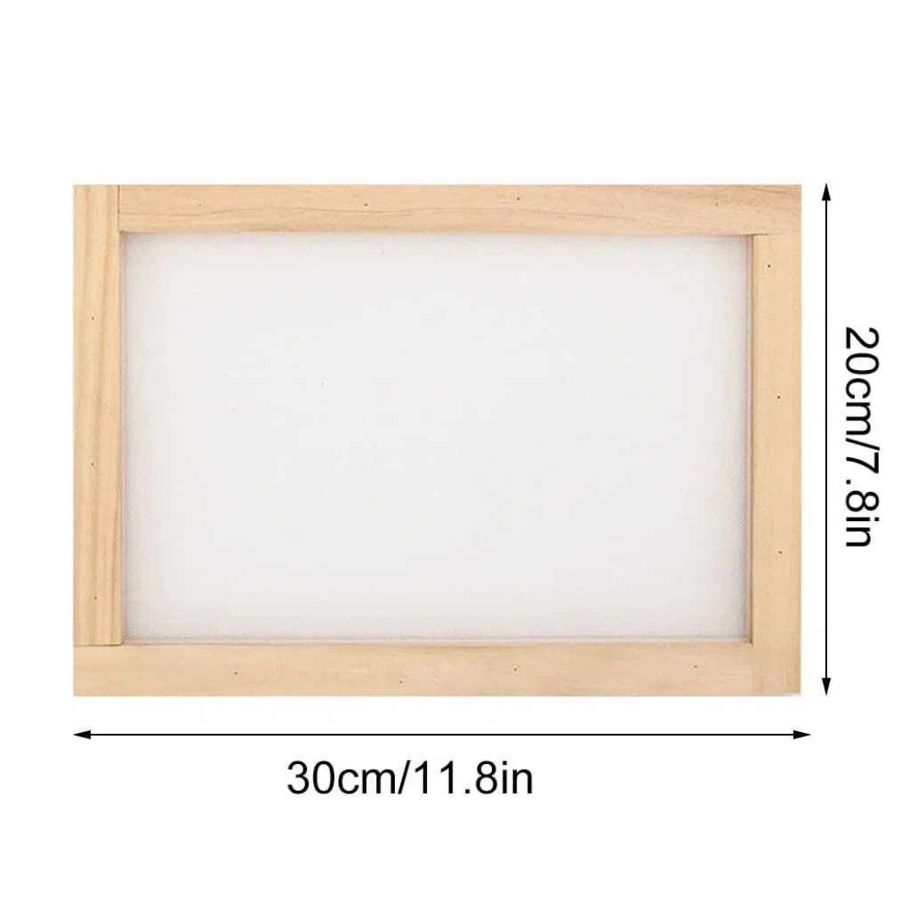 Frame di Carta in Legno da 20x30 cm Stampo Fai -da -Te e Set di Deckle per la Fabbricazione della Carta Artigianato, Strumento dello Schermo d'Arte di riciclati per la Stampa e l'artigiana
