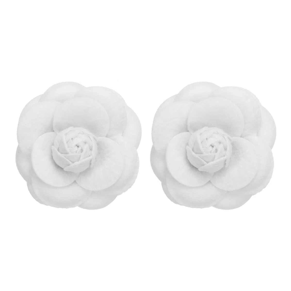 PATIKIL Spilla Fiore, 2pz Spilla in Tessuto Camelia a Fiori Artificiali Spille per Capello Elegante Donne Abiti Accessori Decorativi per Feste Matrimonio Gioielli Regalo, Bianco