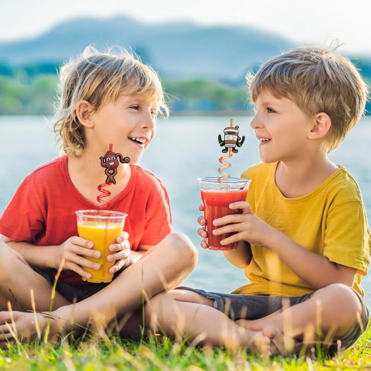 LUKIUP Cannucce Brainrot Figuren 8 Pezzi Riutilizzabili per Bambini, Ricce per Feste di Compleanno e Decorazioni per Feste Di Famiglia