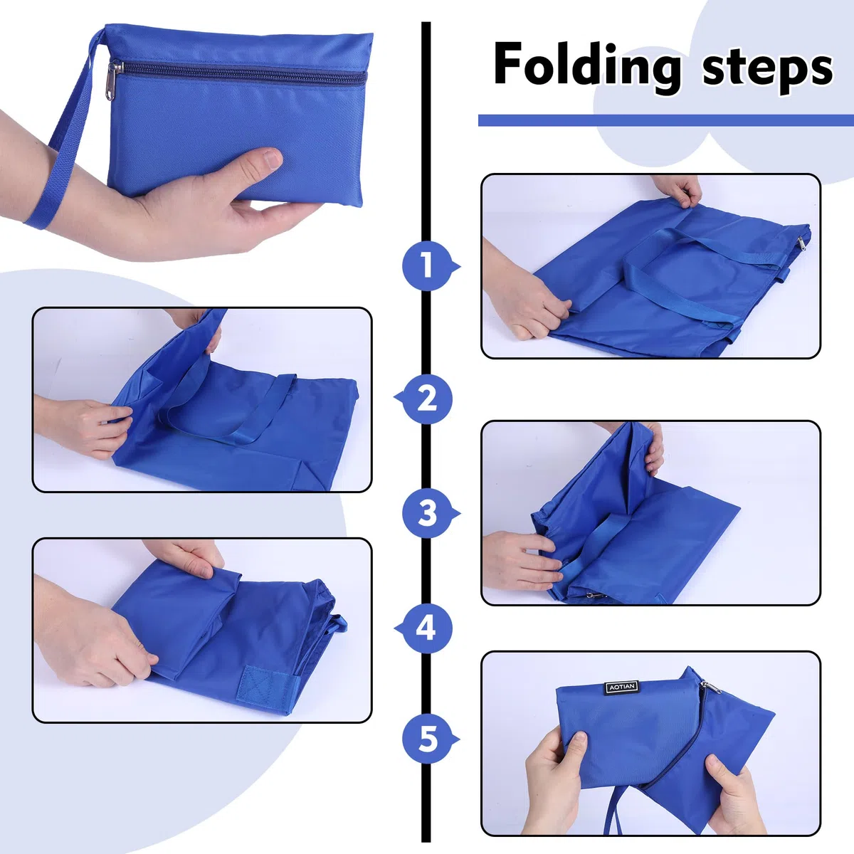 AOTIAN Borsa della Spesa Riutilizzabile Portatile Leggero Borse a Mano Pieghevole Grande Shopping Tote Bag, Borse a Tracolla, Tasche Fitness, Borse da Spiaggia o Viaggio