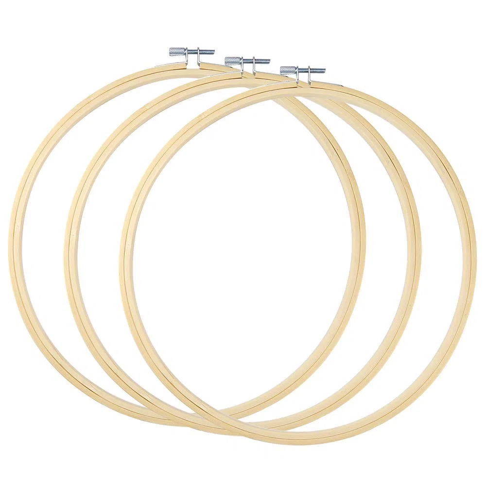 Caydo 3 pack 30cm cerchio cerchio del cerchio del ricamo in legno per cucito artigianale pratico