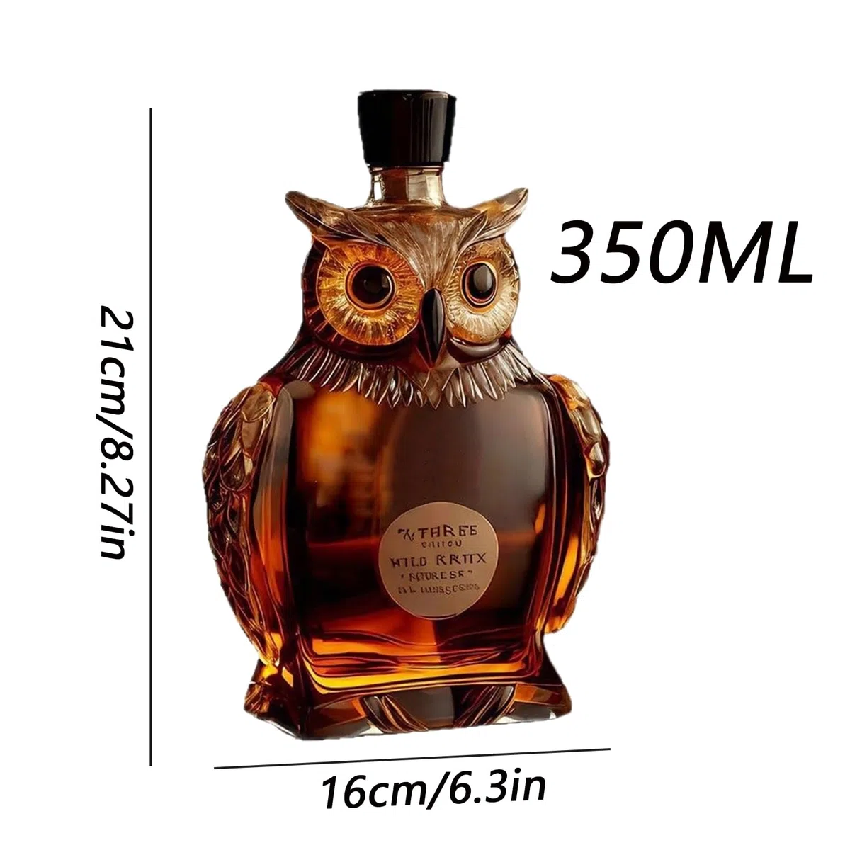 Decanter Per Whisky Bottiglia,35cl Forma Gufo Stile Vintage | Bottiglia in per Liquori,Regalo per Uomo Padre Fidanzato Nonno Marito - Ideale per Feste Riunioni Familiari e Natale