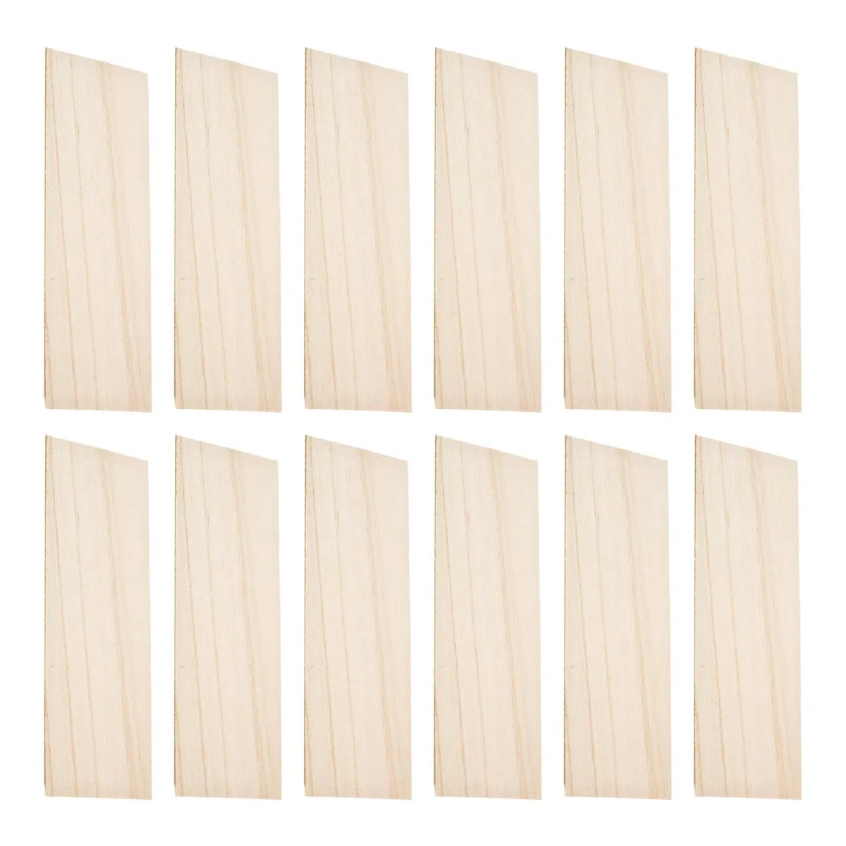 Confezione da 12 fogli di legno di balsa (200 x 100 x 1 mm), leggeri e versatili per artigianato, progetti fai da te, modelli in legno, pittura, incisione e decorazioni per la casa