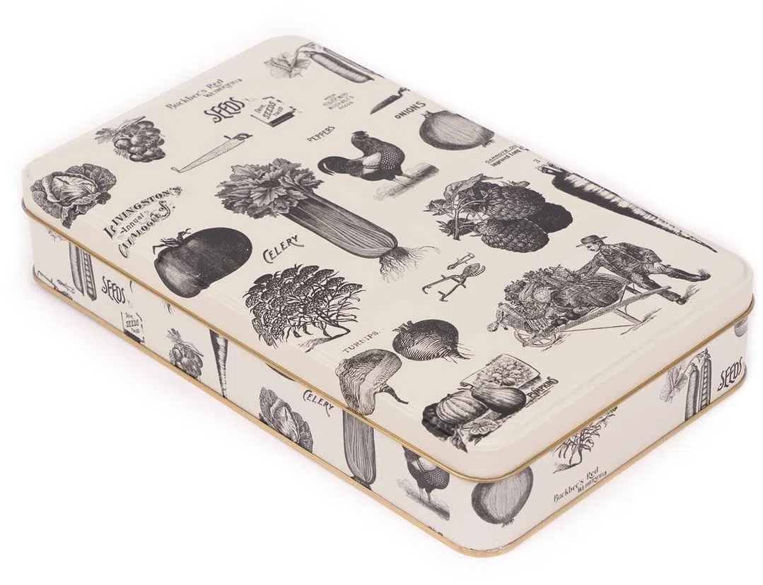 NOTIQUE Scatola di latta in metallo con coperchio, stile nostalgico, scatola per biscotti, contenitore per piccoli oggetti, collezione Herbarium (Retro)