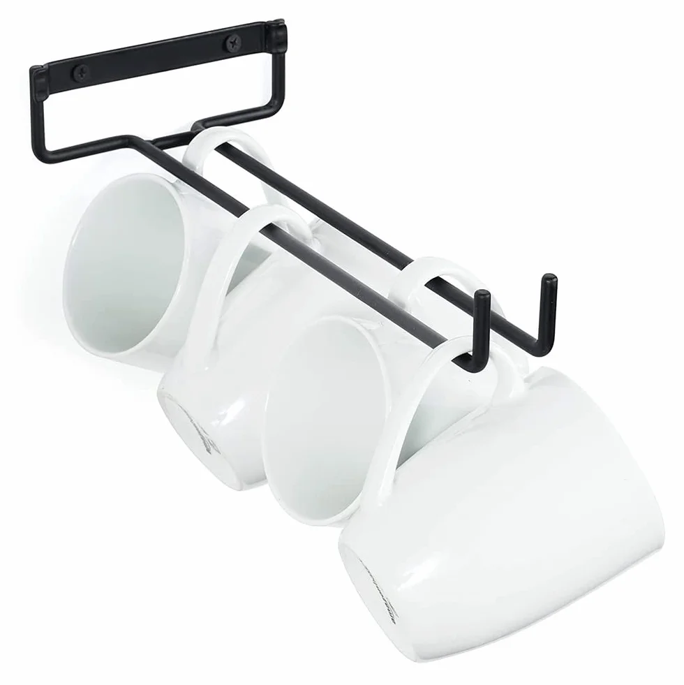 Portabicchieri da Vino, 2 Pezzi Portabicchieri Sospeso Porta Bicchieri Da Mensola, Porta Calici Sotto Armadio, Porta Bicchieri Organizer per Casa e Bar