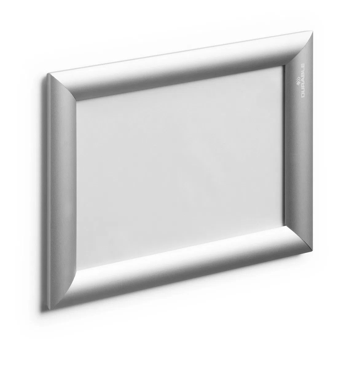 Durable Cornice a scatto in alluminio A5, fissaggio con bande biadesive o viti, 1 pezzo, argento, 479523