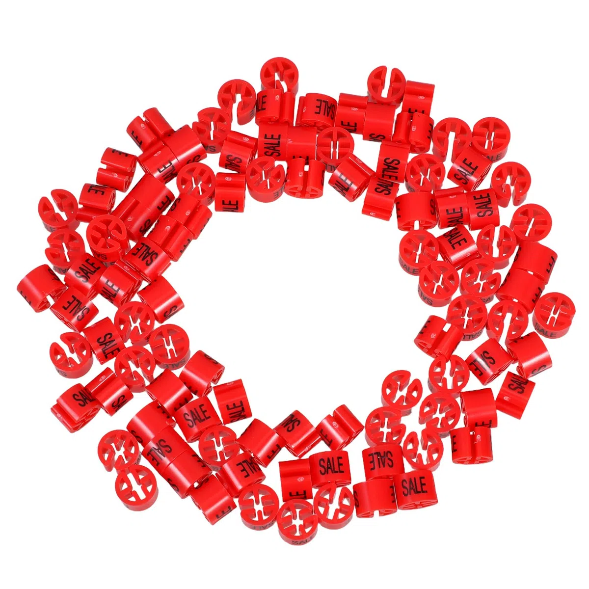 VICASKY Segnataglie Colorati per Grucce in Plastico Rosso 100 Pezzi, Pratici per Ordinare Vestiti e Migliorare L'esperienza di Shopping nel Guardaroba