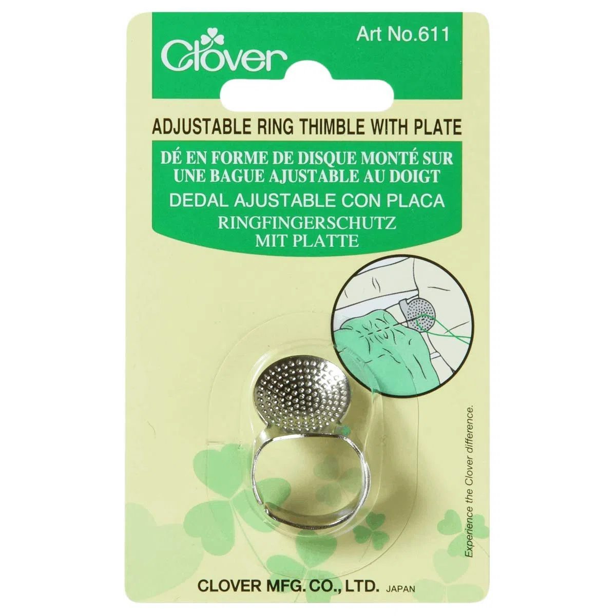 Clover Anello Thimble W/Plate-Adjustable