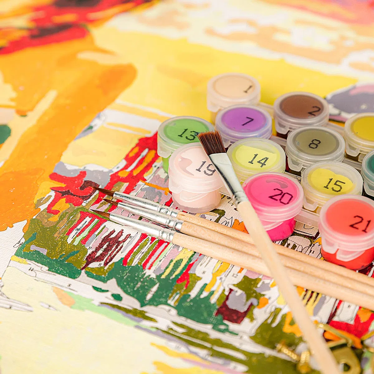 Hjjdiyes Dipingere con i numeri, adulti, tramonto al mare, fai da te, dipinto a mano, kit per pittura a olio, con tela senza pieghe, pennelli e vernice acrilica, paesaggio come regalo, 40 x 50 cm