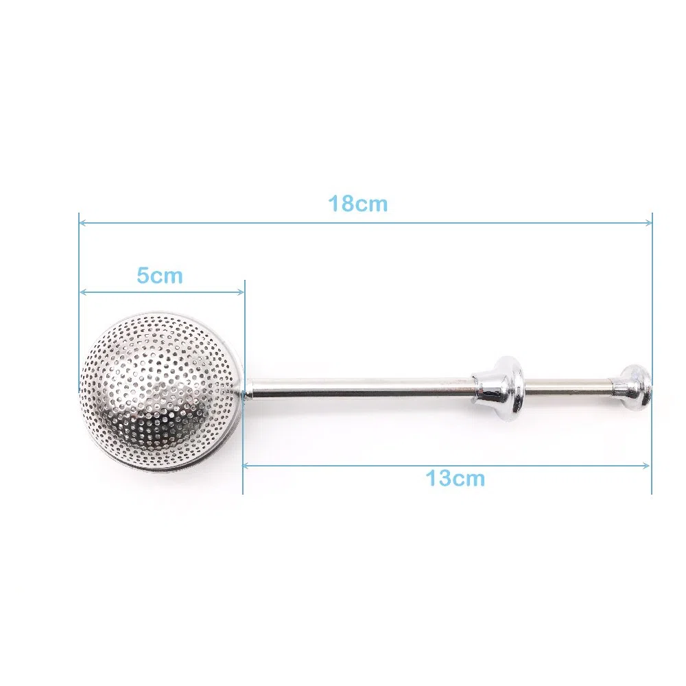Infusore per Tè a Sfera,Forma Di Palla Spinta Stile Colino per tè Acciaio Inossidabil Filtro de Tè,con Manico Lungo(Set di 2)