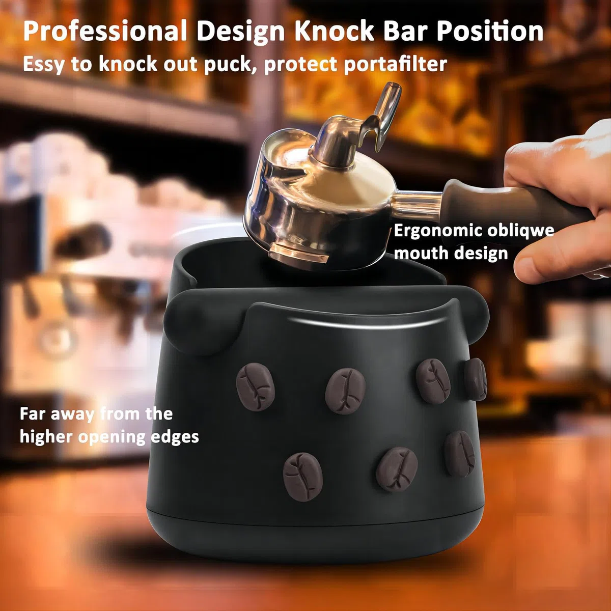 Contenitore per Fondi di Caffè Pattumiera per set da caffè Knock box per fondi di caffè Nero