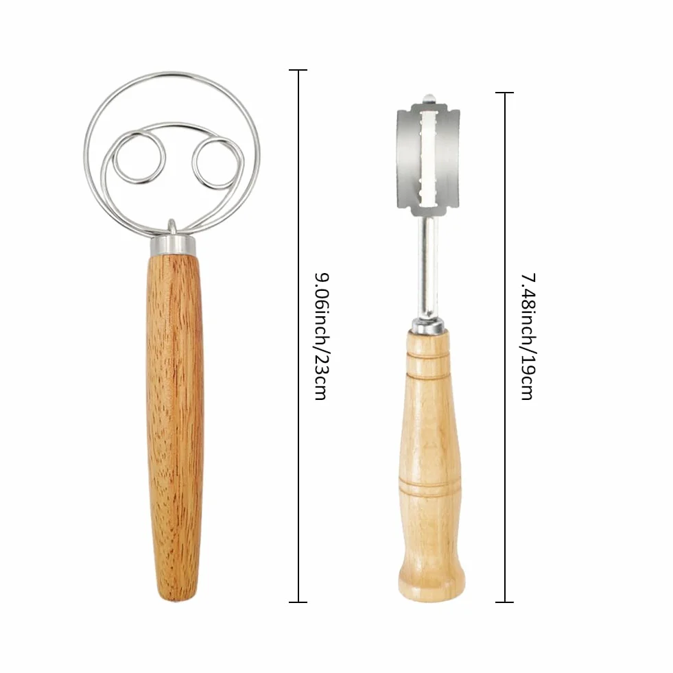 Taglierino per Pane, Lama Pane, Coltello da Panettiere, Lama Bread, Frusta Per Pasta Di Pane, Frusta per Impasto, Frusta per Pasta Danese, Coltello per Impasto con 5 Lame, per Tagliare la Pasta