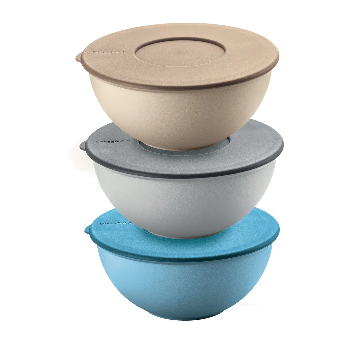 Guzzini Set Di 3 Contenitori Con Coperchio, Blu, 16 cm