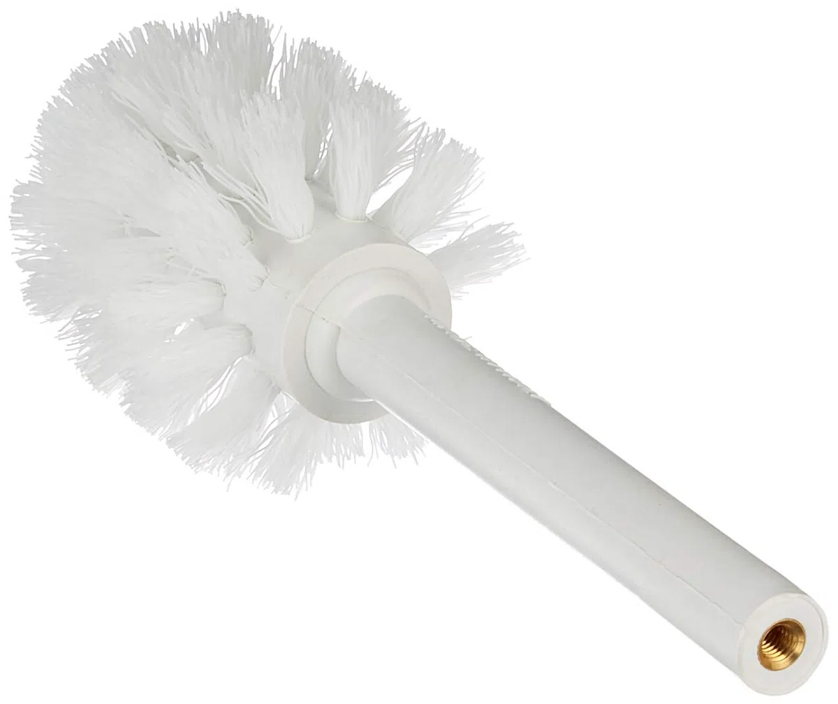 Acquastilla 114886 - Ricambio Scopino WC, Nylon con Bussola, Bianco, Filetto M6, Lunghezza manico 12 cm