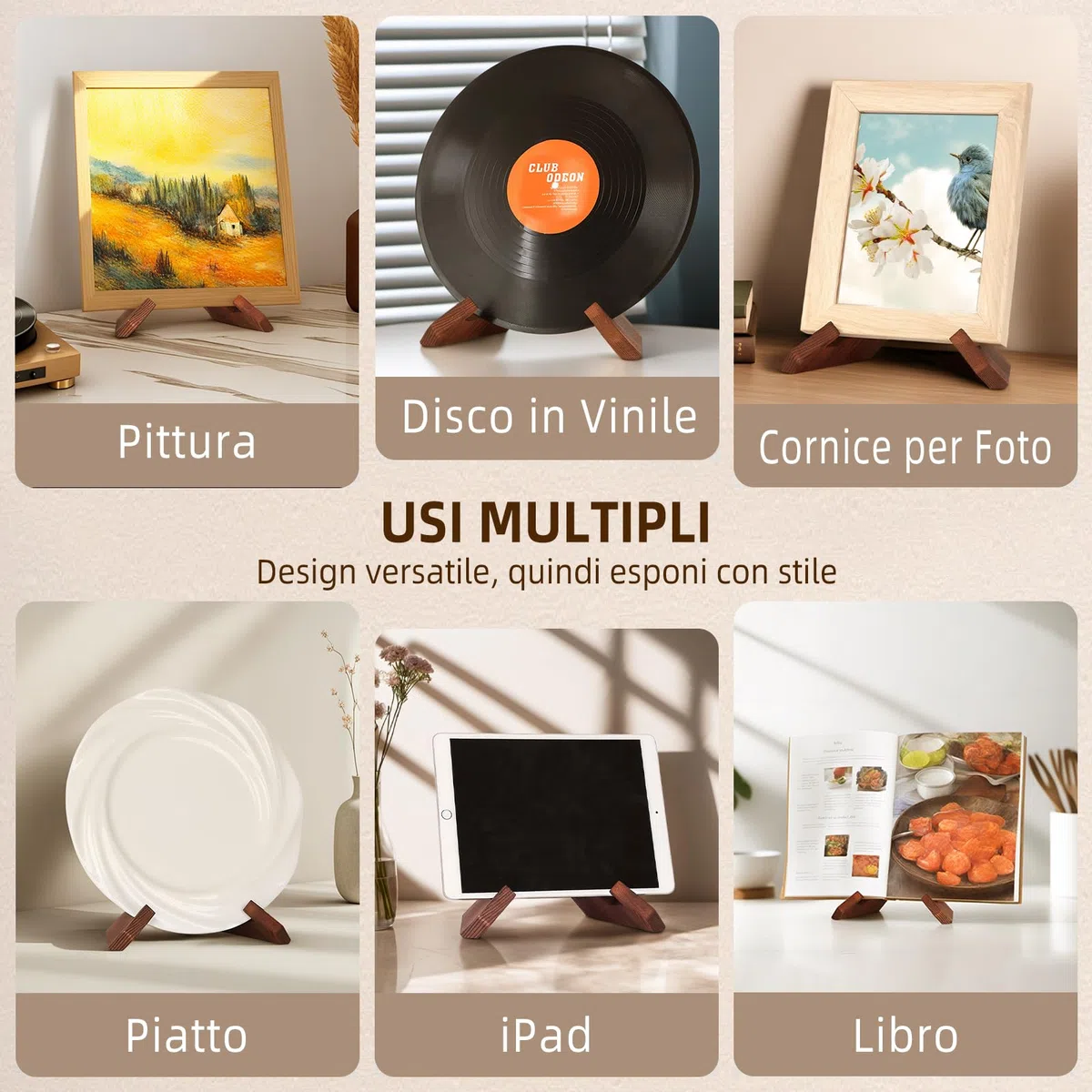 PUERSI Porta Vinili, Now Playing - Porta Dischi Vinile, in Legno, Accessorio per Dischi in Stile Retrò, Marrone