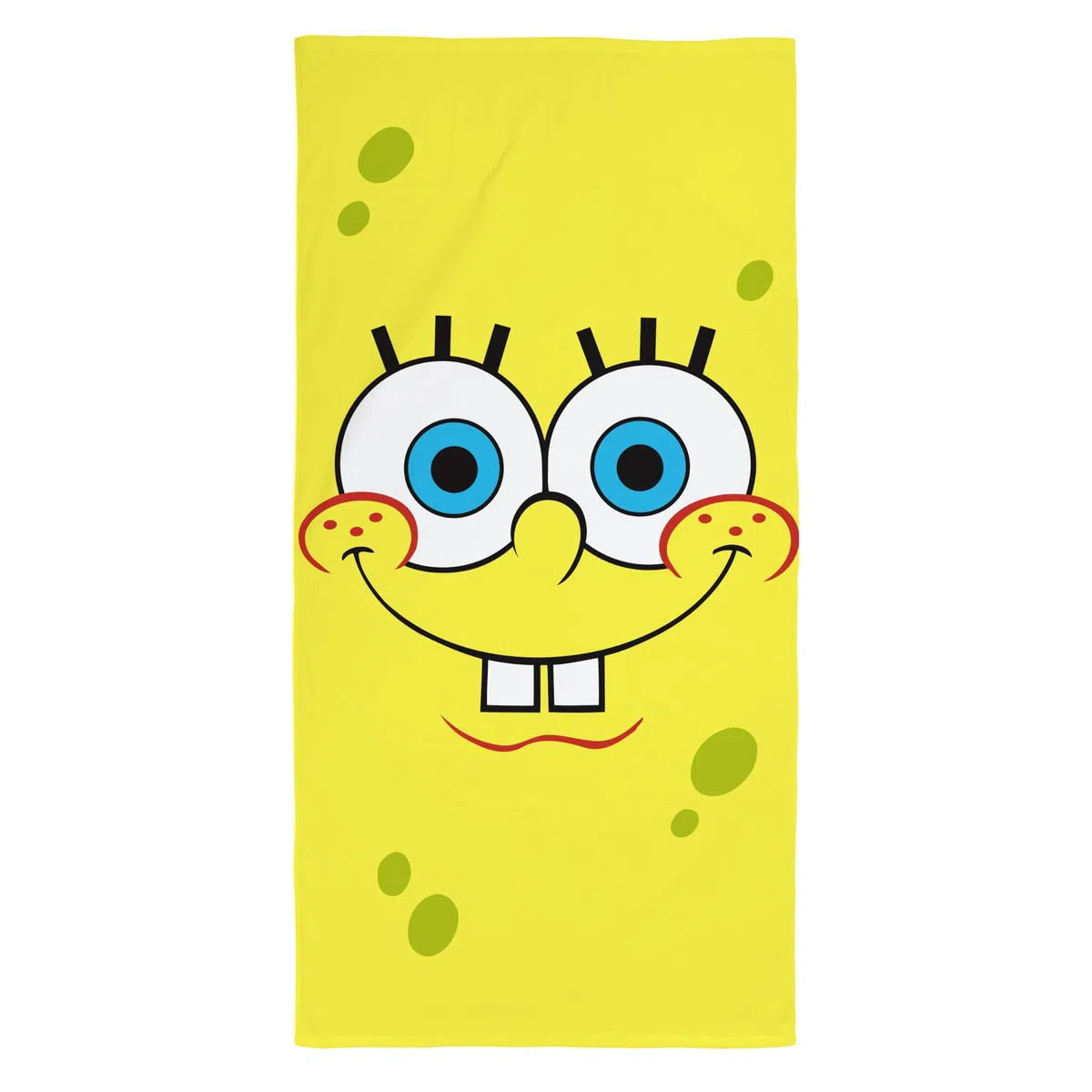 Spongebob Asciugamano Bambini Ufficiale | Morbidezza ultra morbida | Design quadrato con Spongebob, Patrick, Squidward, Mr Krabs | Perfetto per casa, bagno, spiaggia e piscina | 70 x 140 cm