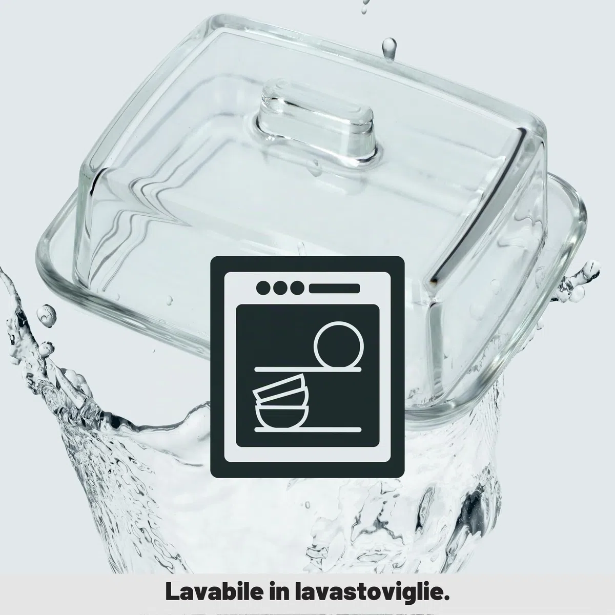 KADAX Burriera in Vetro con Coperchio e Manico - Trasparente 476 g - Per Conservare il Burro a Tavola - Chiusura Ermetica Mantiene Aroma e Protegge da Insetti