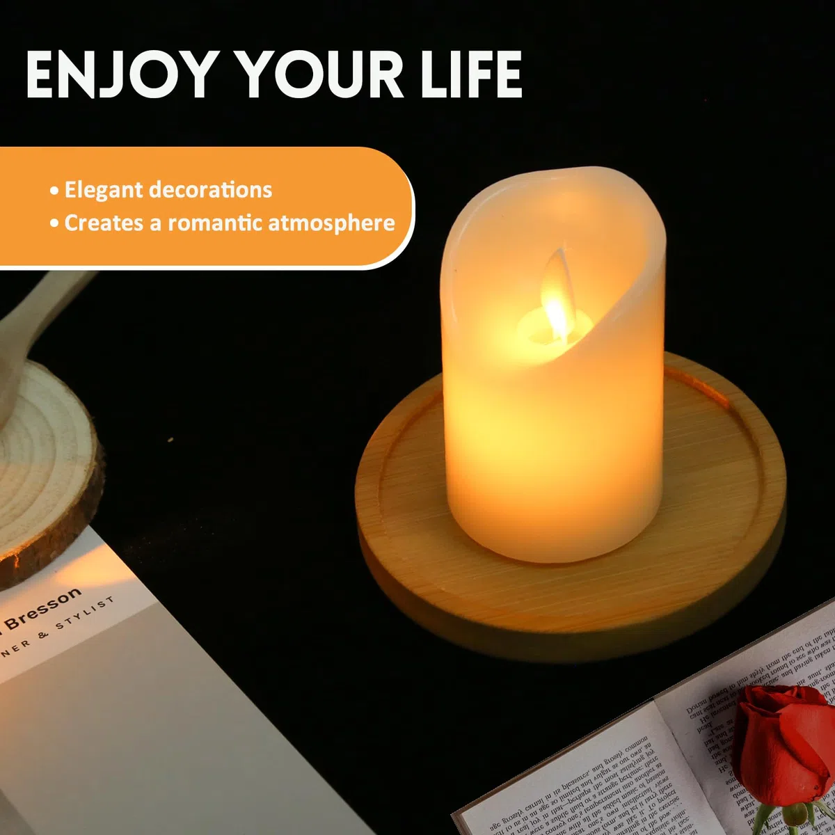 Sottobicchieri per candele, 6 pezzi, in legno (oliato), piatti per candele con diametro di 9 cm, sottobicchieri per battesimi, candele di nozze, per decorare o come articolo da regalo