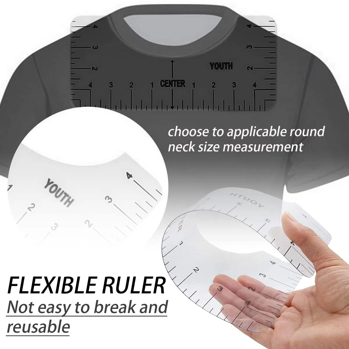 DKDDSSS 7 Pezzi Set da Cucito: Righello per T-Shirt, Quadrato a L, Curva, Metrico - Modello Design per Abbigliamento