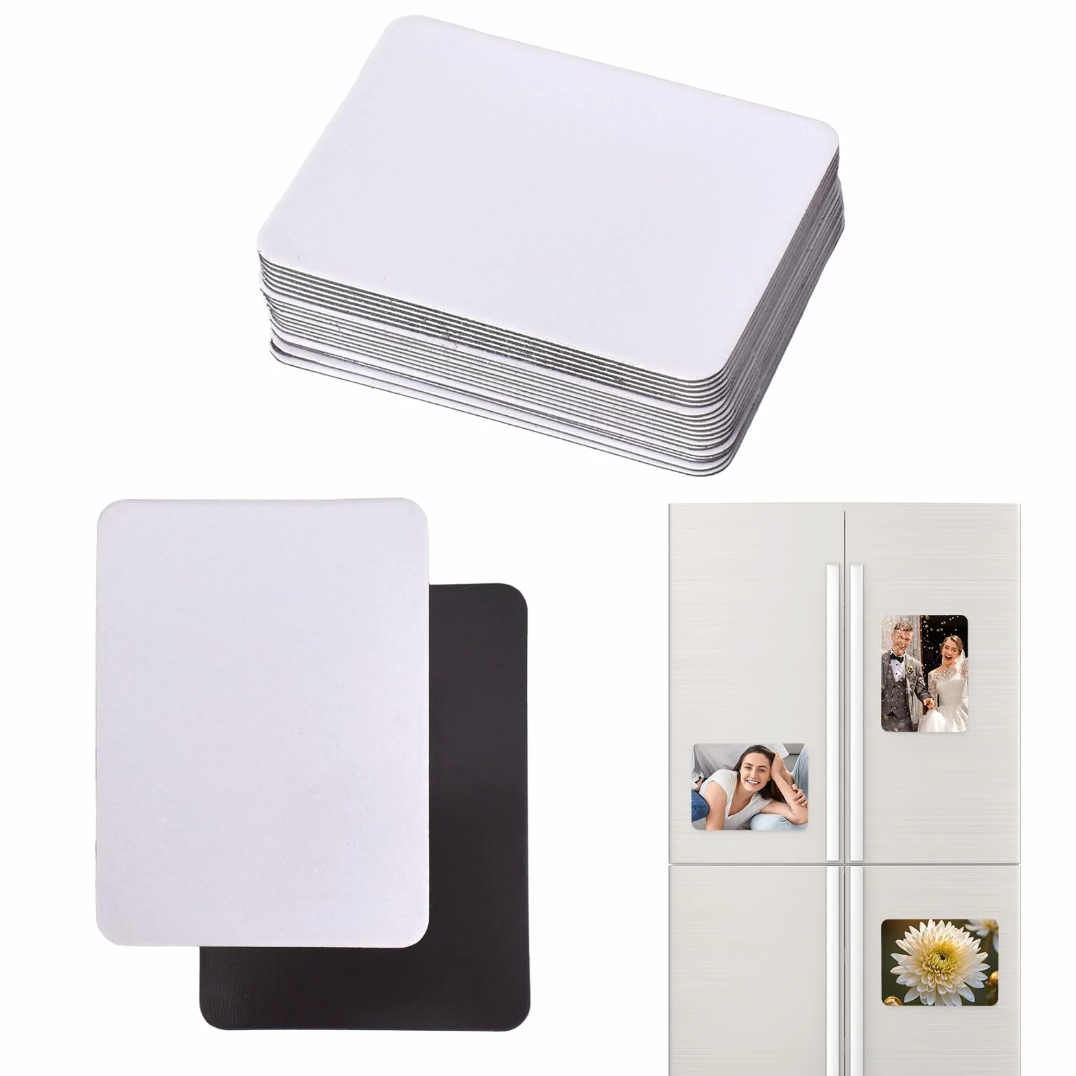 20 Pezzi Magneti da Frigorifero, Sublimazione in Bianco, Magnete Frigo Personalizzabile, Magnete Potente Frigo, per Frigorifero, Lavagna, Cucina Casa, Decorazione da Parete Fai-da-te (6,5 X 9 cm)