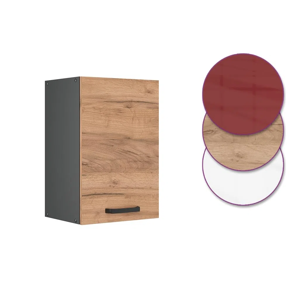 Vicco Pensile da cucina R-Line, Rovere dorato, 40 cm, per la libera combinazione all'interno di sistemi cucina modulari