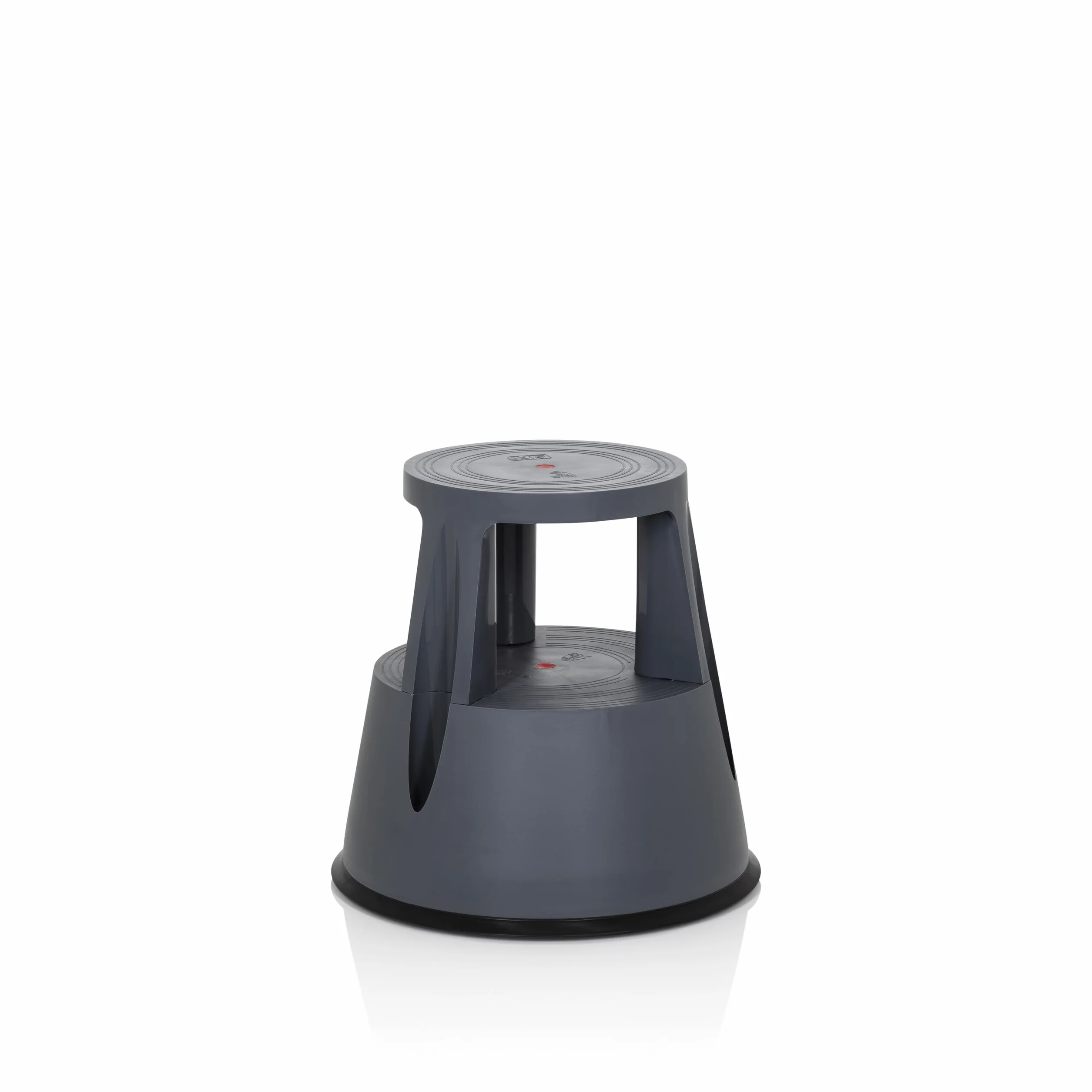 hjh OFFICE TIO-M I 830001 - Sgabello in plastica con base di elefante, certificato T?V, altezza 42 cm, portata fino a 150 kg, con ruote, colore: Grigio