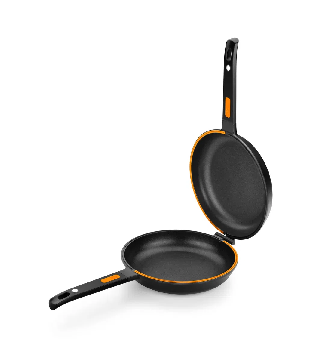 BRA Efficient Duo | Padella per frittata da 26 cm, fusione di alluminio, antiaderente Platinum Plus, senza PFOA, adatta a tutti i piani cottura e a induzione, Nera