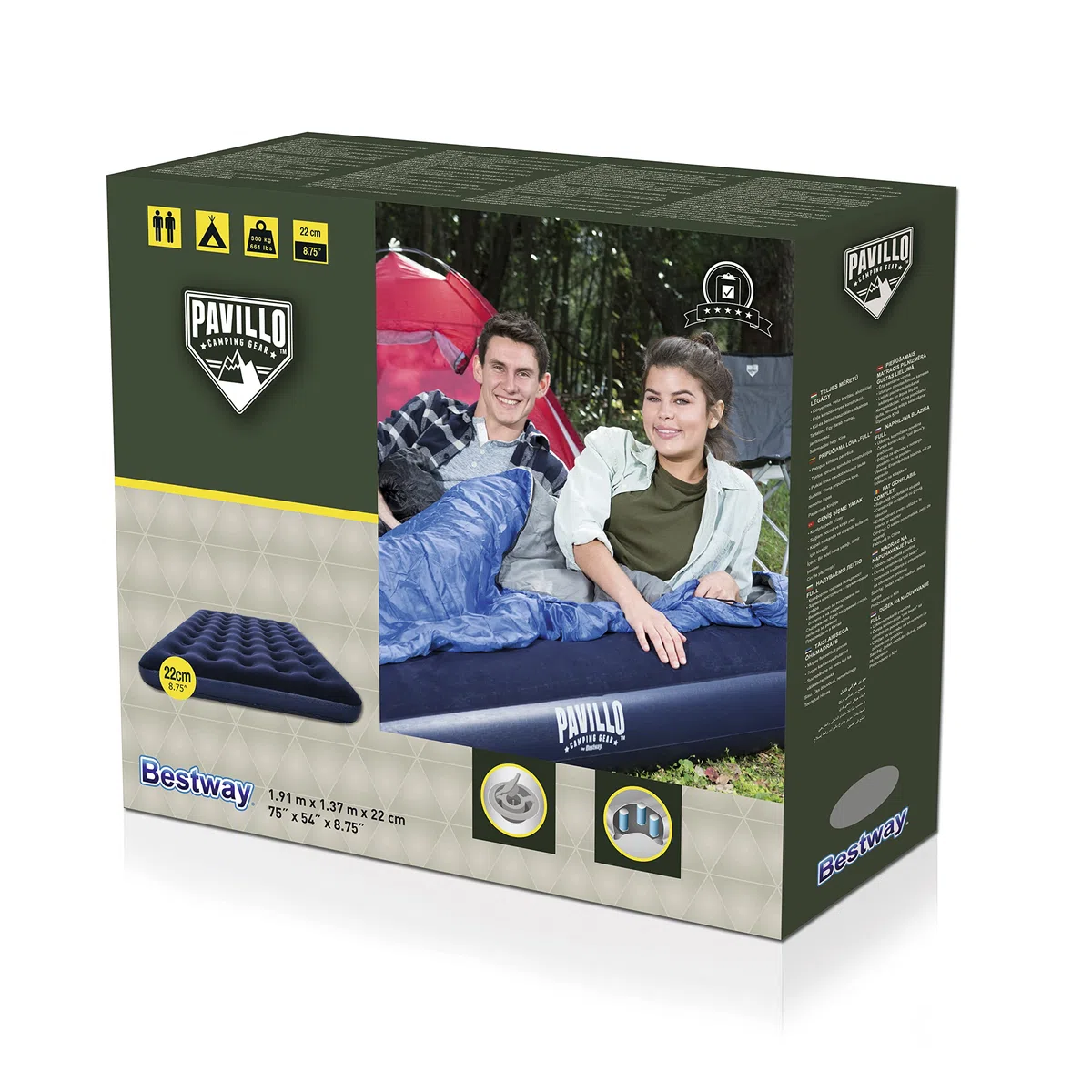 Bestway 67002-5 Materasso matrimoniale gonfiabile da 191x137x22 cm