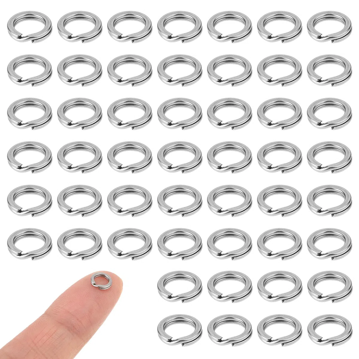 50 anelli portachiavi da 6 mm, in acciaio inox, piccoli accessori per portachiavi fai da te, anelli per la creazione di gioielli, mini portachiavi per la creazione di gioielli, fai da te, chiavi