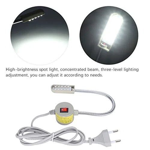 Pssopp Lampada da Macchina da Cucire LED, 2 Pezzi, Base Magnetica con Braccio Flessibile, Risparmio Energetico, per Lavori di Cucito