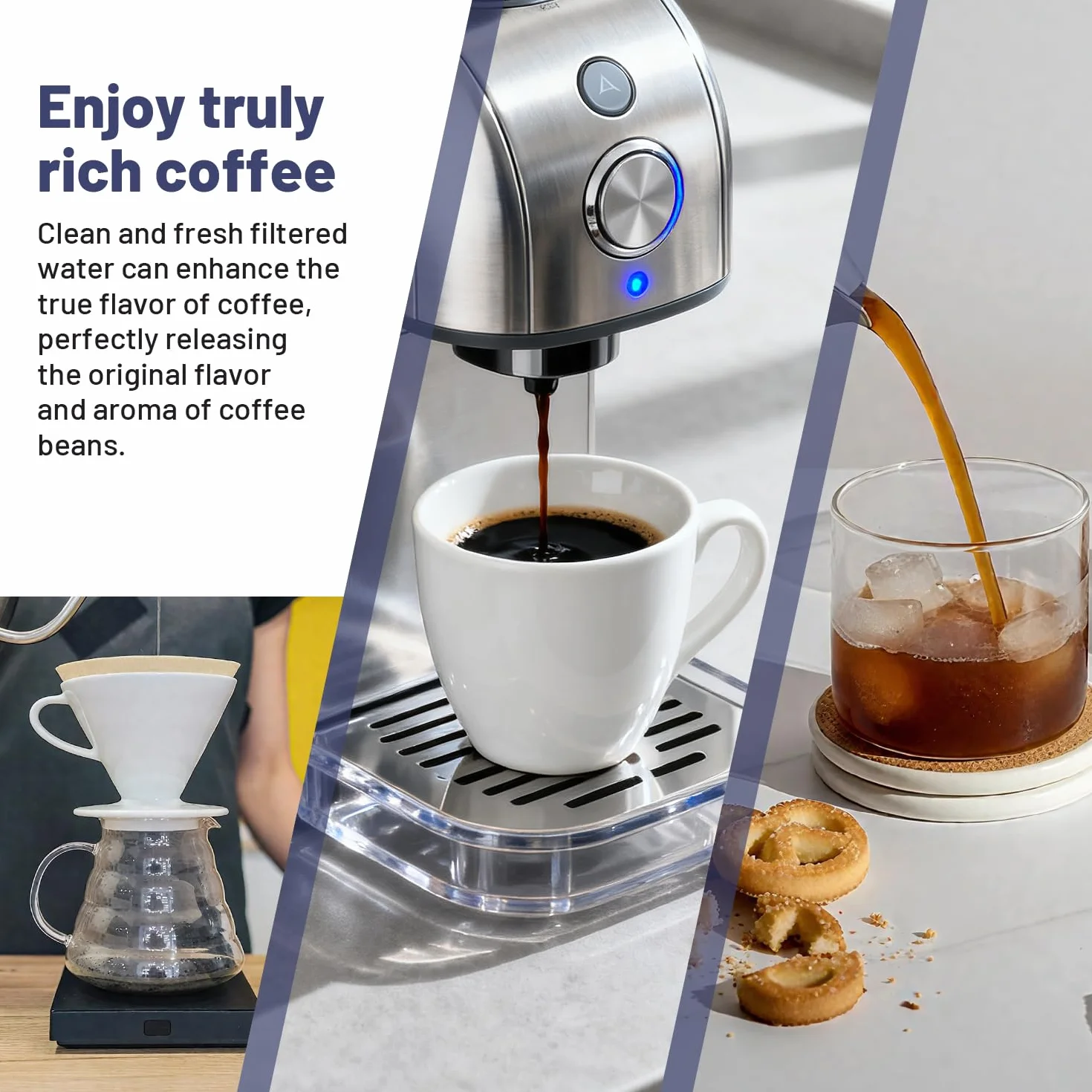 Koala Filtro per l'acqua, ricambio per macchine da caffè automatiche De'Longhi DLSC002 Filtro, filtro per caffè Compatibile con De'Longhi Magnifica S, Dinamica, ECAM ESAM ETAM EPAM Serie (4 pezzi)